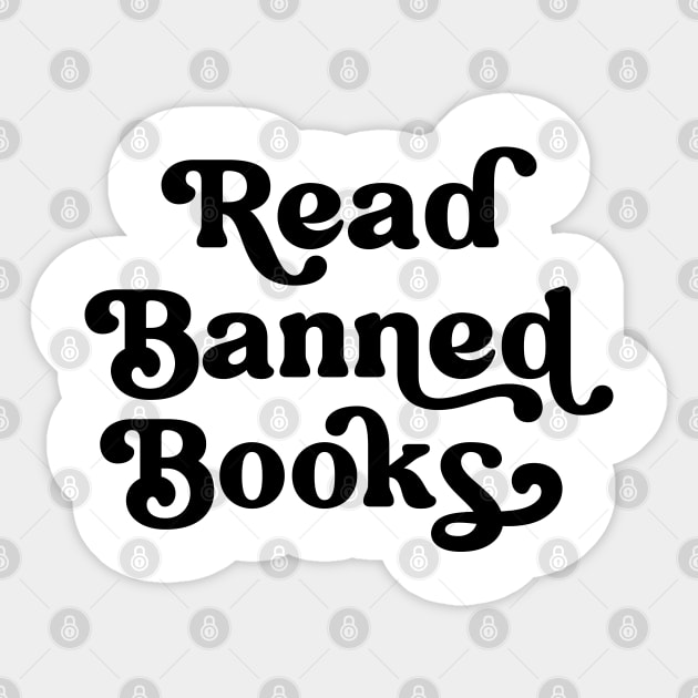 Read Banned Books Retro Lettering Sticker by YourGoods